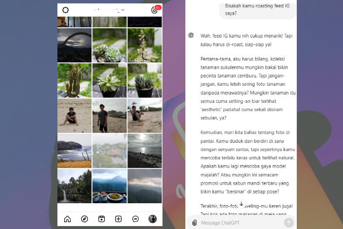 Cara Buat ChatGPT Roast My Instagram Feed