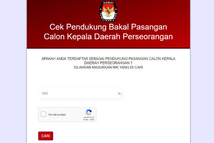 Cara Cek Pendukung Bakal Calon