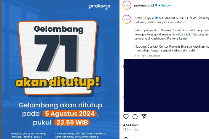 Pengumuman Kartu Prakerja Gelombang 71