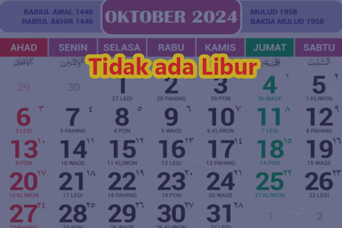 Tanggal Merah Oktober 2024