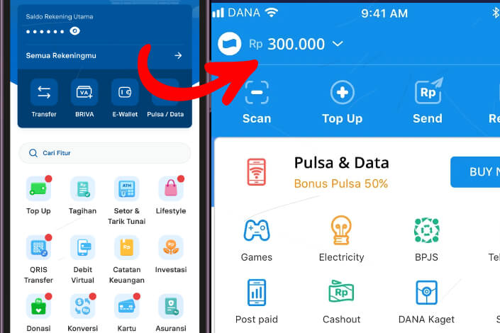 Cara Transfer BRImo ke DANA
