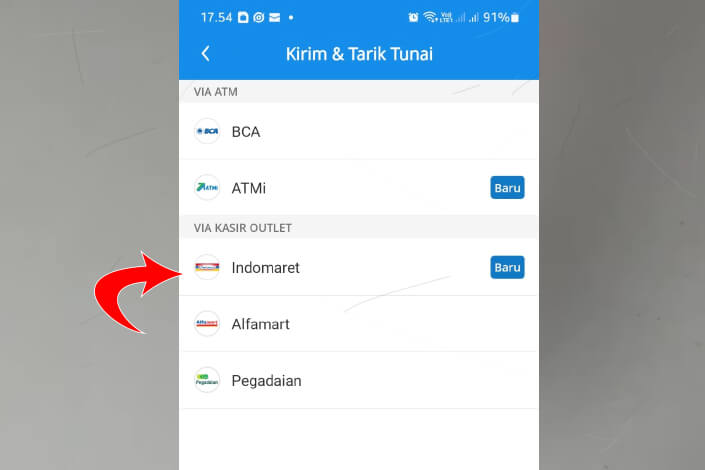 Cara Tarik Tunai DANA di Indomaret