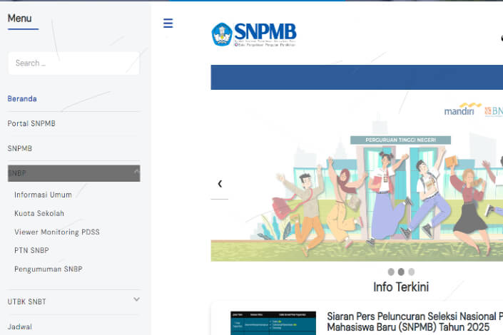 Cek Pengumuman Kuota Sekolah SNBP 2025