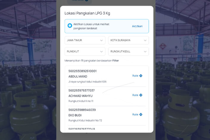 Info Pangkalan Gas LPG 3 Kg Terdekat